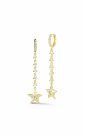 Luxurious Touch Feminine Light Star Drop Huggie Earring