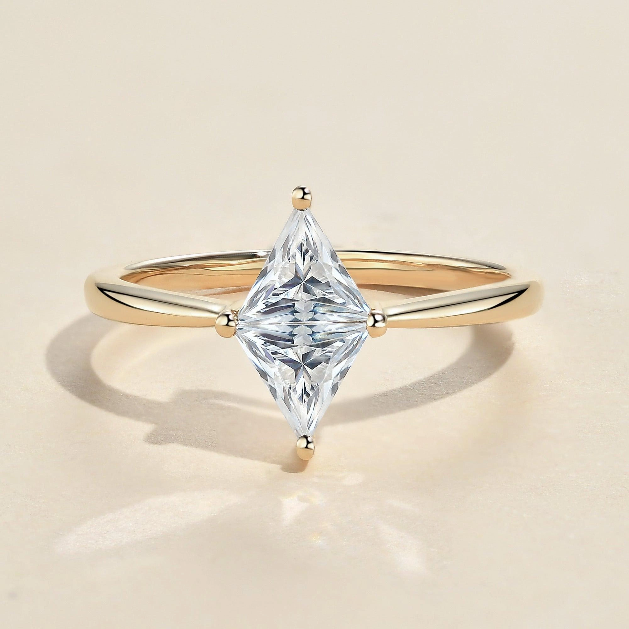 1.0ct Triangle Cut Moissanite Classic Solitaire Ring Balanced Design Sleek Finish