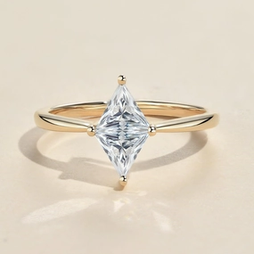 1.0ct Triangle Cut Moissanite Classic Solitaire Ring Balanced Design Sleek Finish