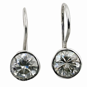 Radiant Piece 925 Silver Round Cubic Zirconia Earrings - Elegant CZ Silver Jewelry