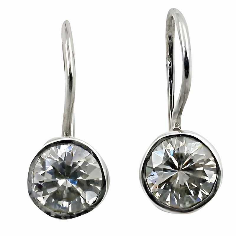 Radiant Piece 925 Silver Round Cubic Zirconia Earrings - Elegant CZ Silver Jewelry