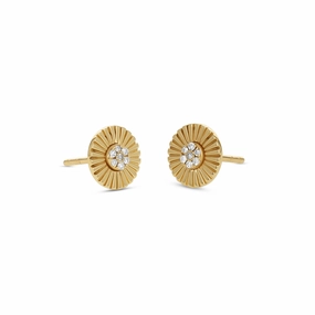 Starburst Diamond Stud Earrings Clean Texture Refined Layer