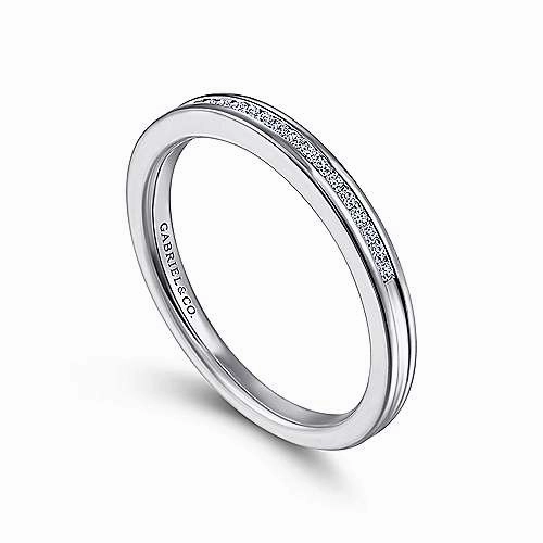 20-Stone Channel Set Diamond Band 14K White Gold Exquisite Touch