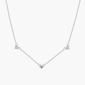 Sterling Silver Cosimic Star Charm Birthstone Necklace Sophisticated Finish