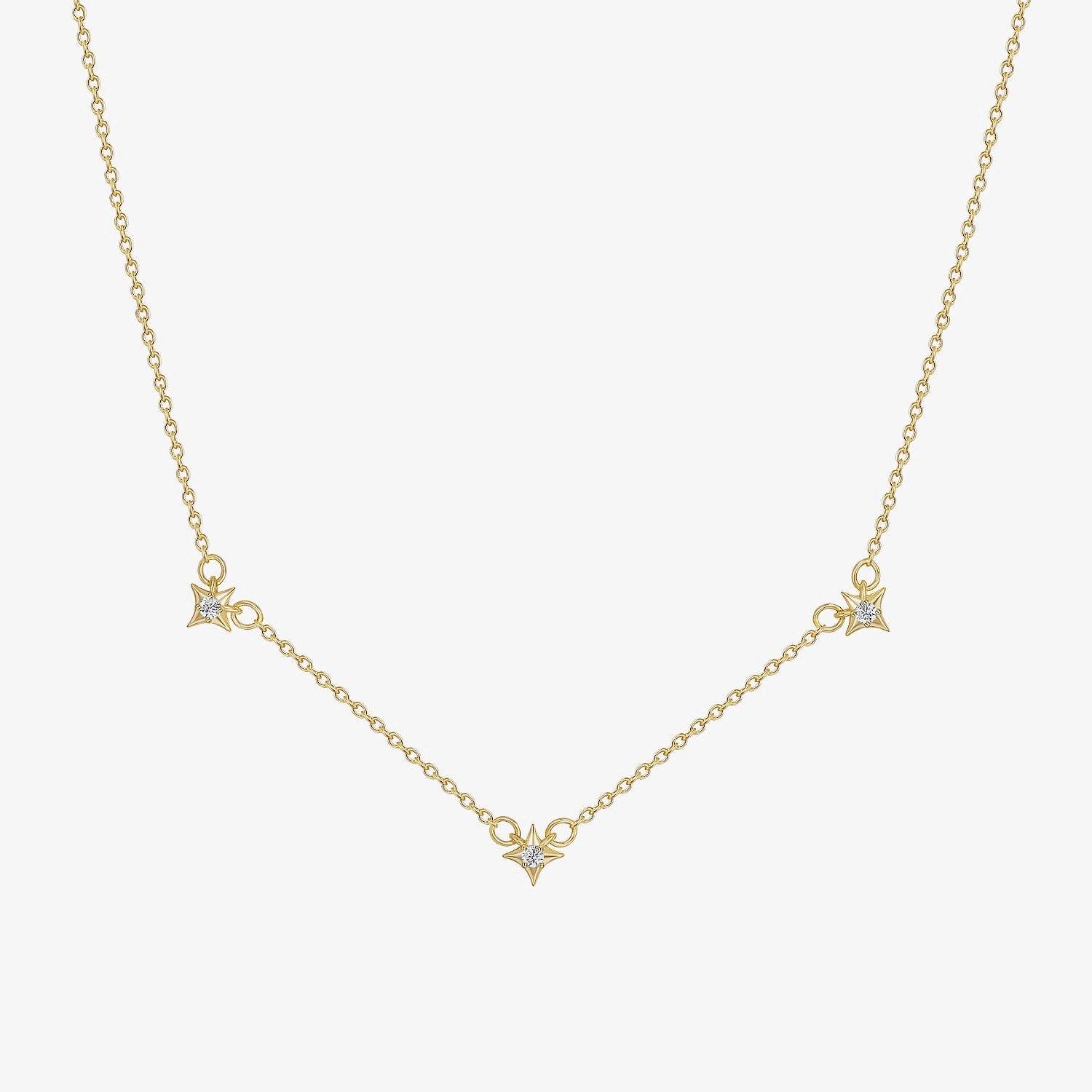 Sterling Silver Cosimic Star Charm Birthstone Necklace Everyday Edge