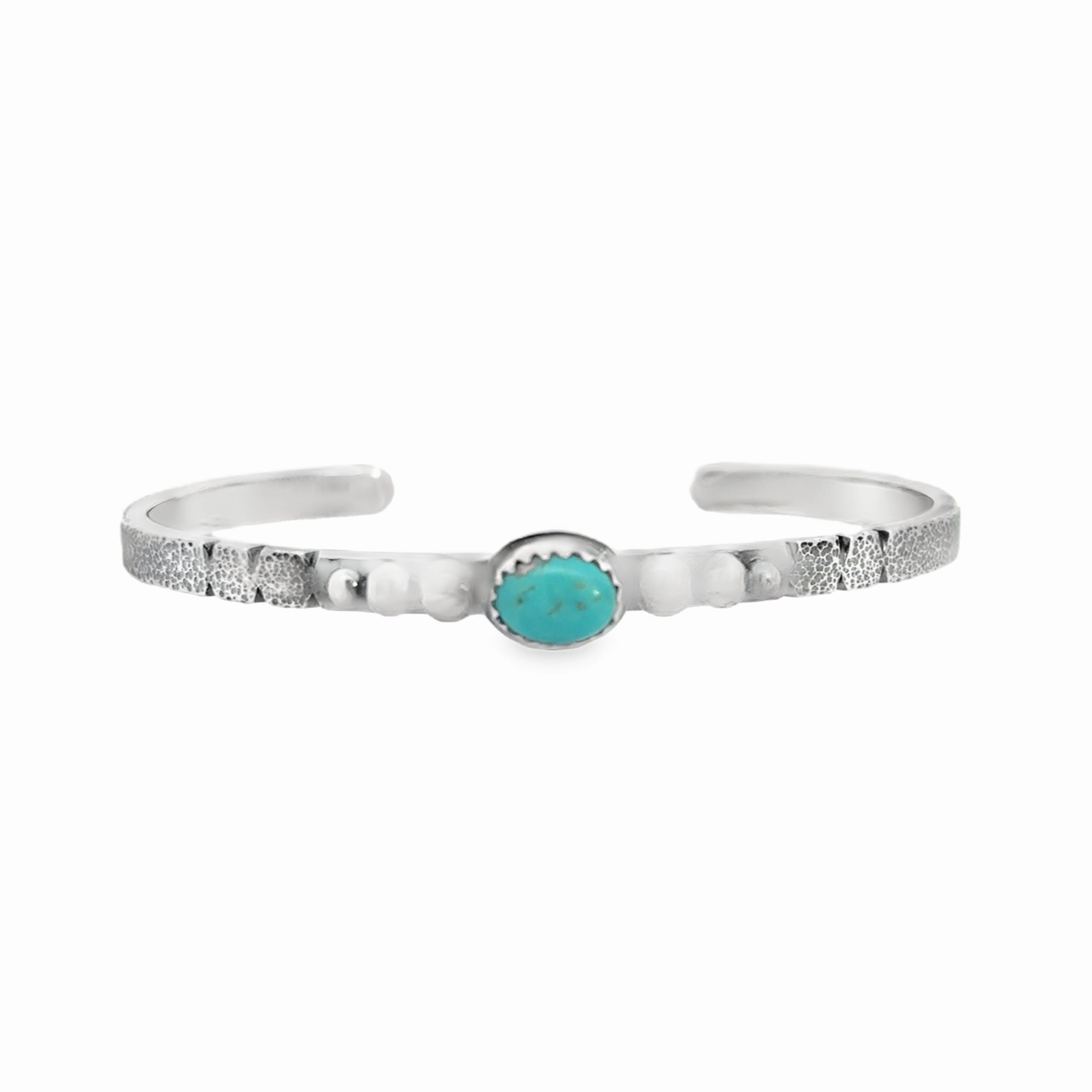 Memorable Trip Sterling Silver Cuff Bracelet with Turquoise