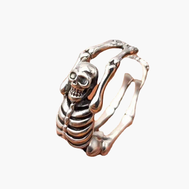 Elegant Pairing Trendy Addition Sterling Silver Fashion Skeleton Ring