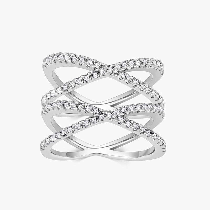 Sterling Silver Multi Criss Cross Stacking Rings Alluring Edge