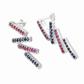 Neutral Accessory Night Jewelry Dazzling Pink Cubic Zirconia Gemstone Silver Earrings - Stylish & Elegant Jewelry