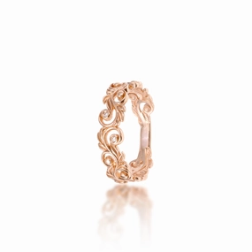 Living Heirloom Ring in Rose Gold with Diamonds - 6mm Modern Craft