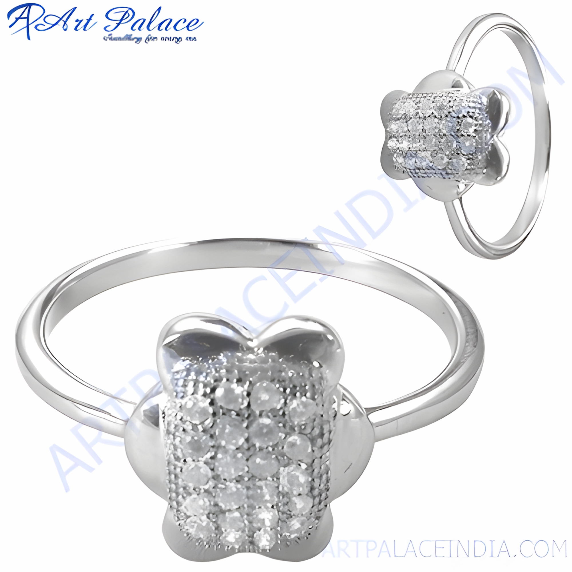 Stunning 925 Silver Cubic Zirconia Gemstone Ring - Elegant Jewelry Strong Design