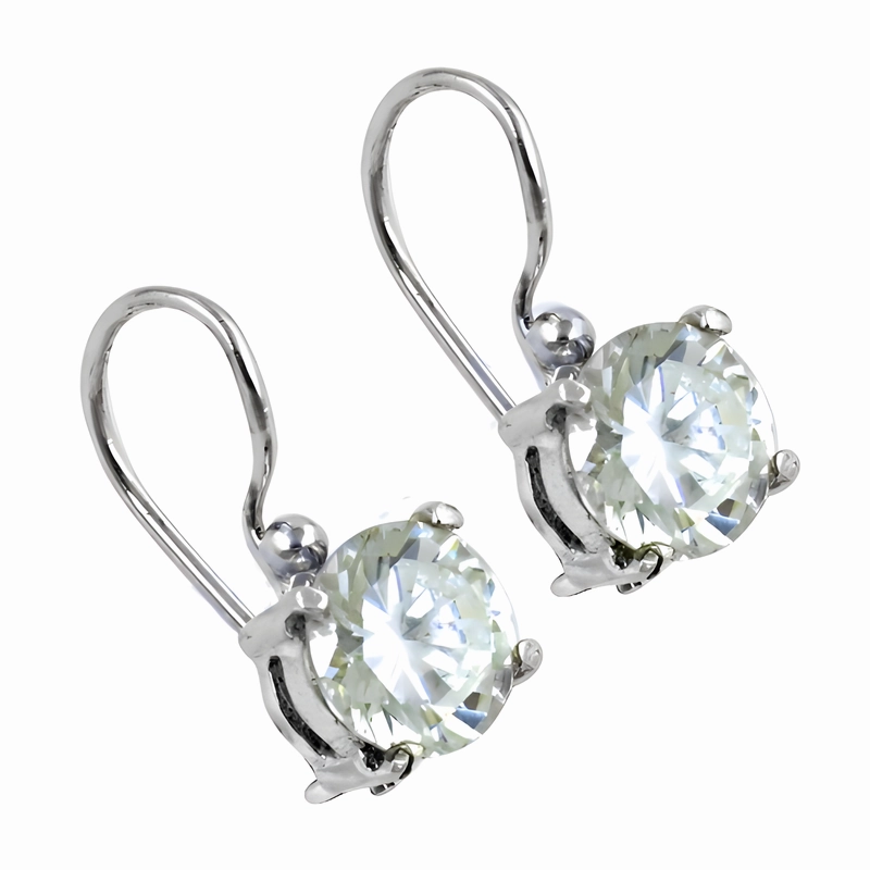 Stunning 925 Silver Earrings with Charming Cubic Zirconia Gemstones Petite Trinket Decorative Creation