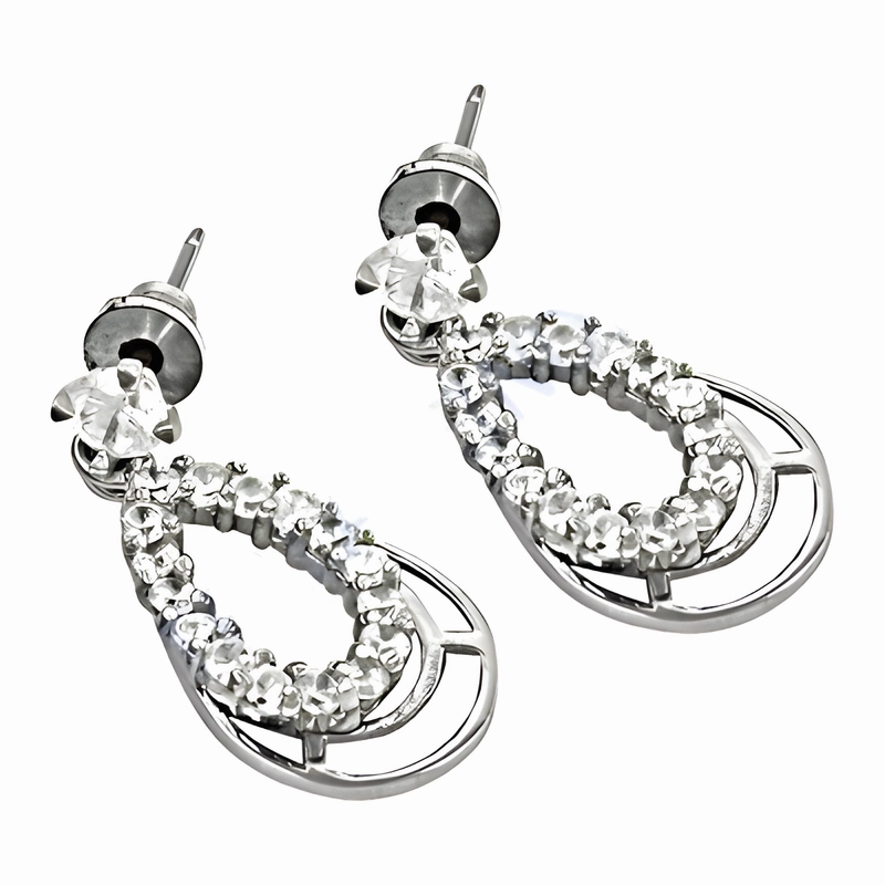 Office Piece Stunning Cubic Zirconia 925 Silver Earrings | Fantastic CZ Solid Silver Earrings