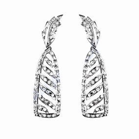Splendid Piece Evening Embellishment Stunning Cubic Zirconia Gemstone Silver Earrings - Affordable Luxury Jewelry