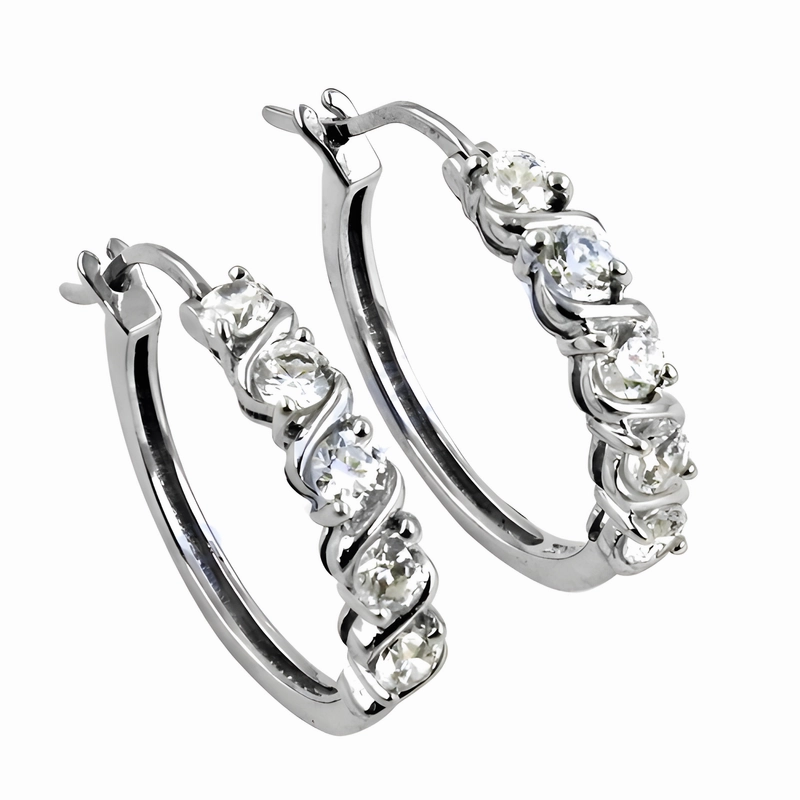 Secure Adornment Stunning Cubic Zirconia Gemstone Silver Earrings - Shop Now
