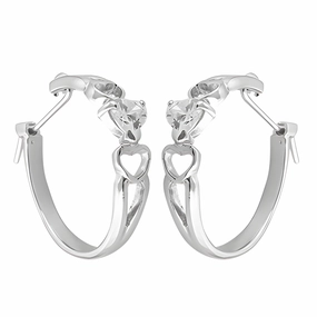 Durable product Durable Aesthetic Stunning Cubic Zirconia Gemstone Silver Hoop Earrings - Elegant Jewelry