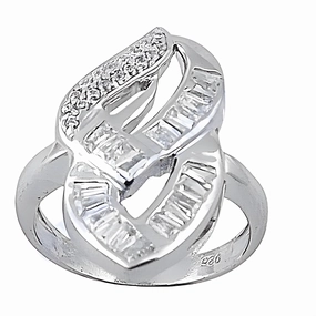 Stunning Cubic Zirconia Silver Ring - 925 Silver CZ Rings - Trendy & Fabulous Brilliant Object Economical Expression