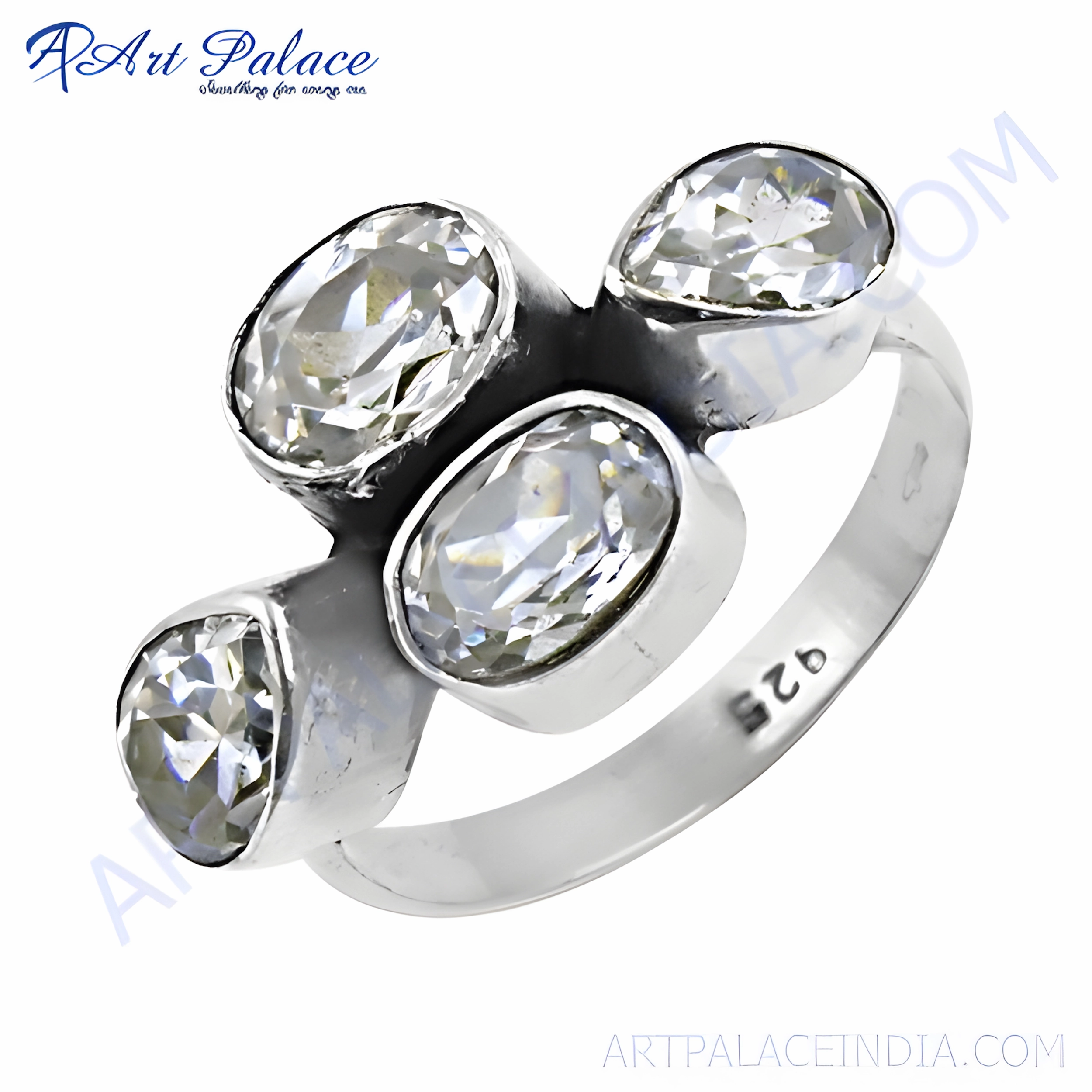 Minimal Simplicity Contemporary Product Stunning Cubic Zirconia Silver Ring - 925 Silver CZ Rings Collection