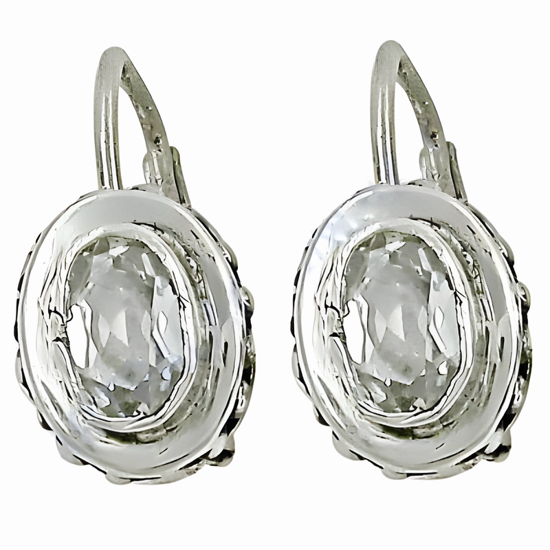 Stunning CZ Ethnic Designer Silver Earrings - Shop Now Attractive Detail