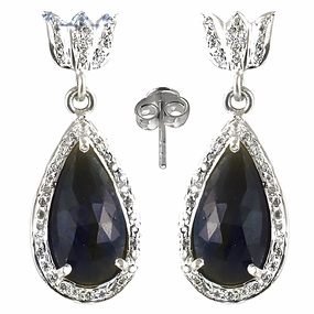 Simple Accessory Stunning CZ Sapphire Silver Earrings - Hot Dazzling Jewelry