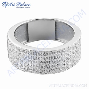 Traditional Insignia Fantastic Design Stunning CZ Silver Ring - Elegant & Affordable Jewelry