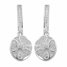 Lightweight Appearance Stunning Designer Cubic Zirconia Silver Earrings - Shop Now