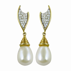 Stunning Gold-Plated Silver Earrings with Cubic Zirconia Shell Gemstones Large Jewelry
