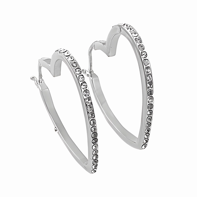 Radiant Selection Minimalist Design Stunning Heart-Shaped CZ Gemstone Silver Earrings - Perfect Gift