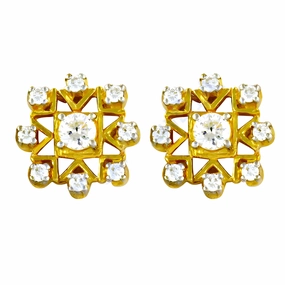 Stunning Indian Cubic Zirconia Gemstone Silver Earrings - Shop Now Brilliant Ornament