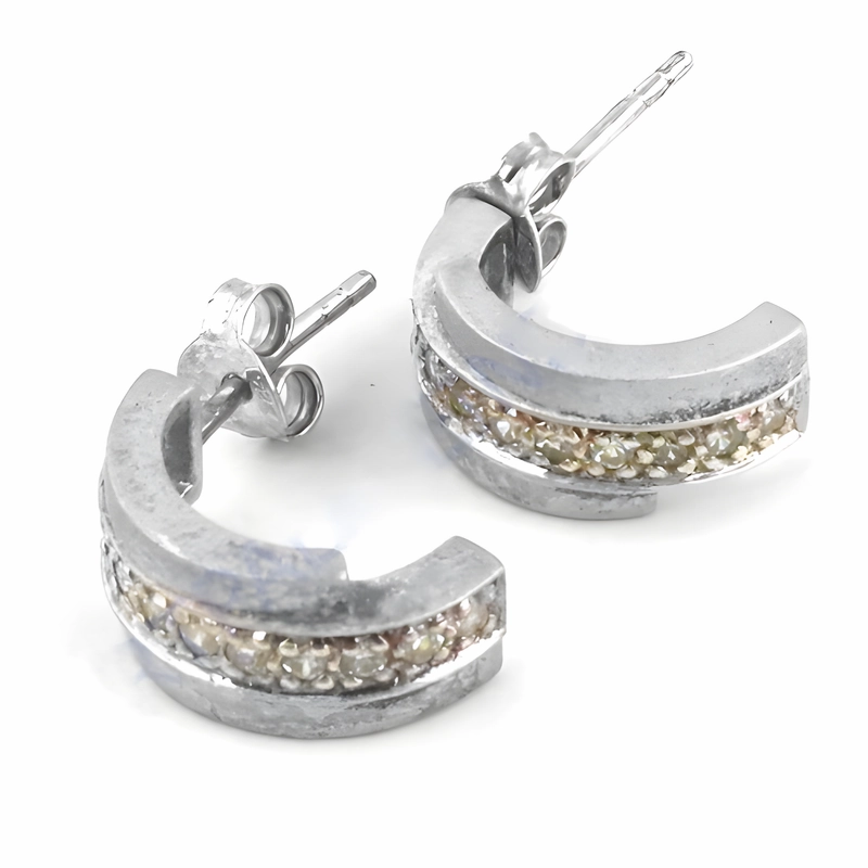 Stunning Luxury Cubic Zirconia Gemstone Silver Earrings - Shop Now Delicate Decor Grand Adornment