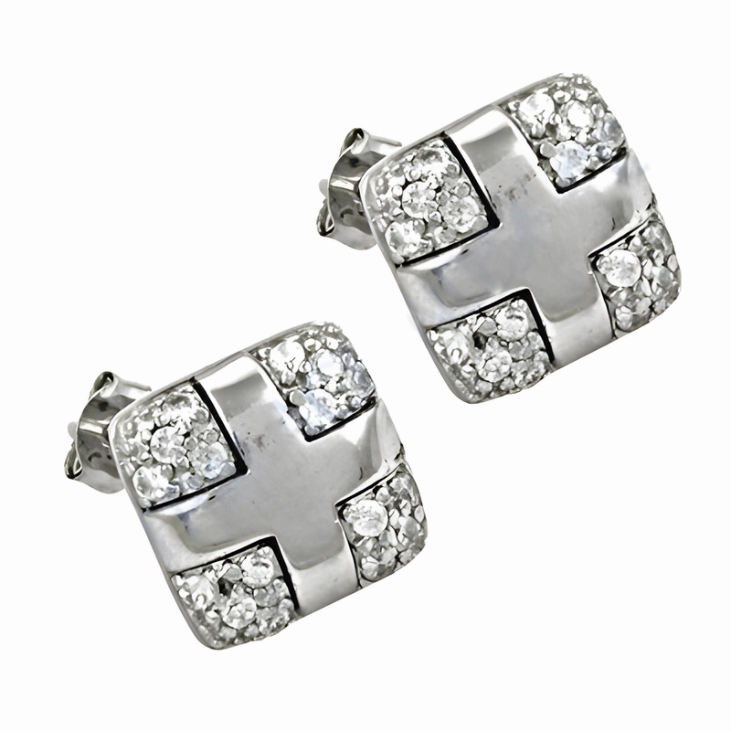 Stunning New Fashion Cubic Zirconia Gemstone Silver Earrings for Women - Beautiful CZ Earrings Ornate Must-Have
