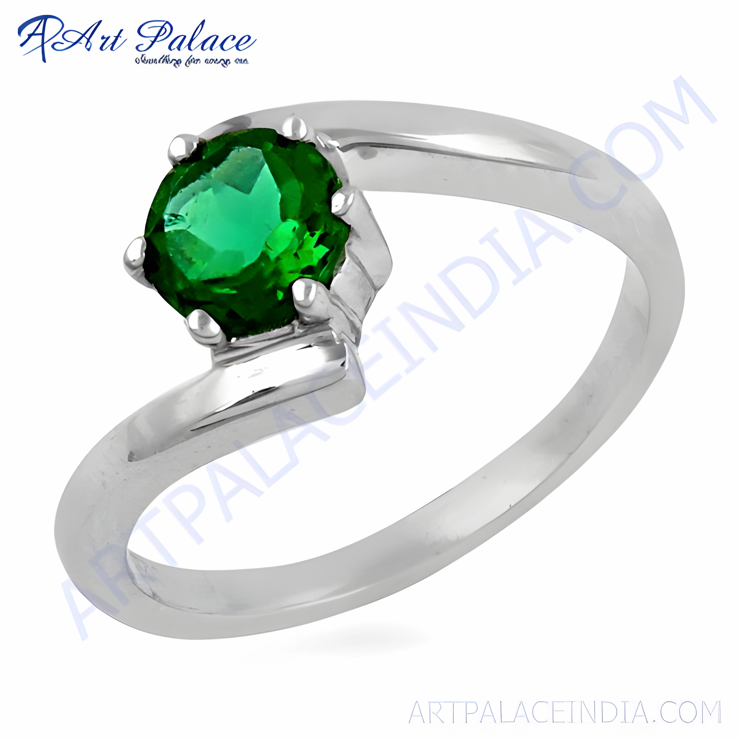 Stunning Royal Green Cubic Zirconia Gemstone 925 Silver Ring Best Friend Sentimental Expression