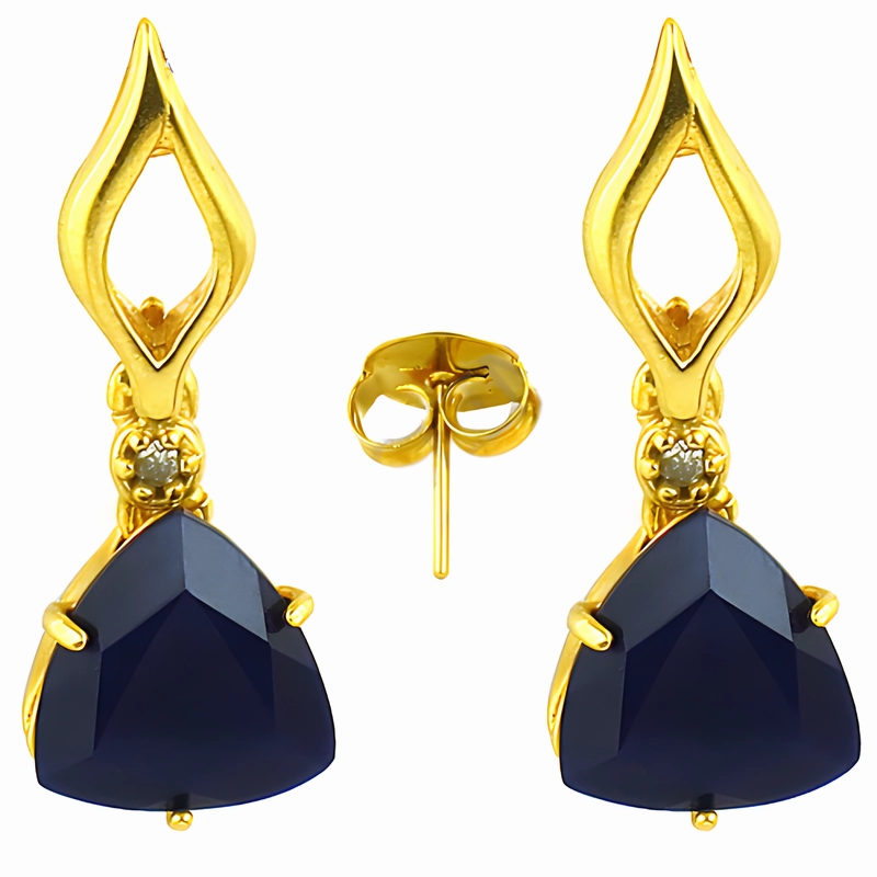 Stunning Option Stunning Sapphire CZ Brass Earrings: A Tribute to Famous Design