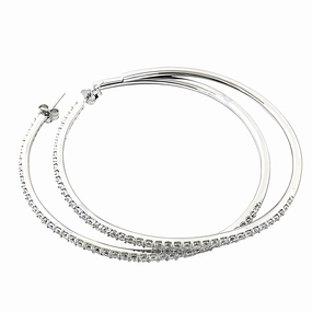 Graceful Ornament Stunning Sterling Silver Earrings with Cubic Zirconia by Famous Designer