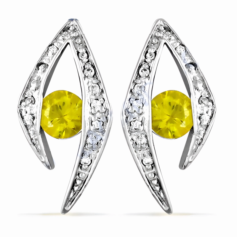 Stunning Yellow & White CZ Gemstone Silver Earrings - Shop Now Durable Creation