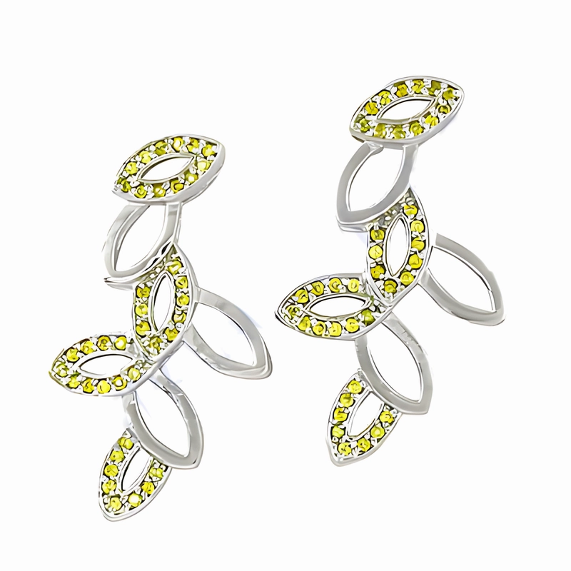 Stunning Yellow Cubic Zirconia Gemstone Silver Earrings - Shop Now Shiny Creation