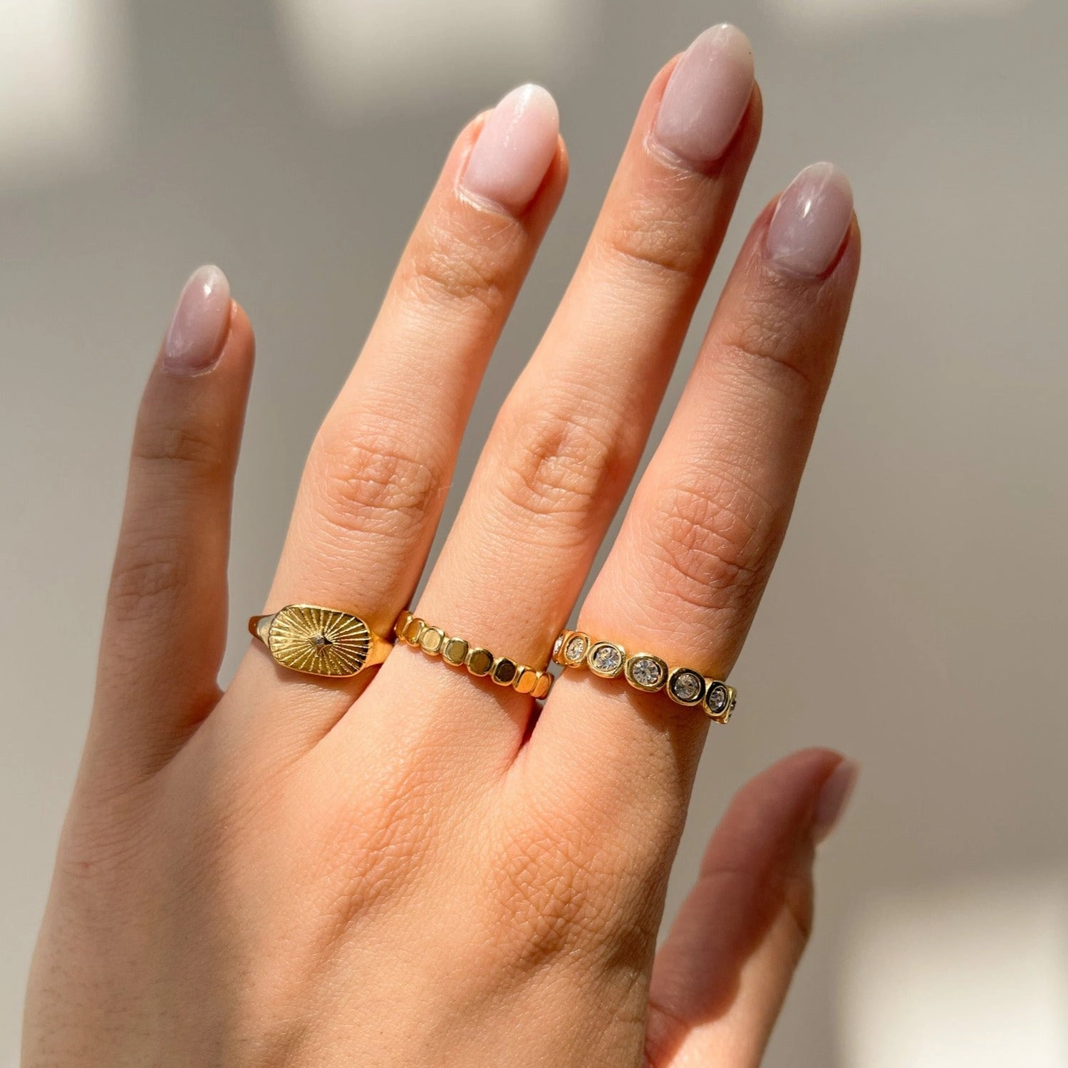 Unique Article Stylish Complement OLIVIA CZ STAR SIGNET RING