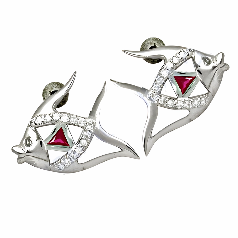 Stylish Pink Glass Cubic Zirconia Silver Earrings - Perfect for Everyday Wear Lustrous Accessory