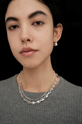 Mischief Sphere Dangle Hoop Earrings Gold & Silver Embellished Accent