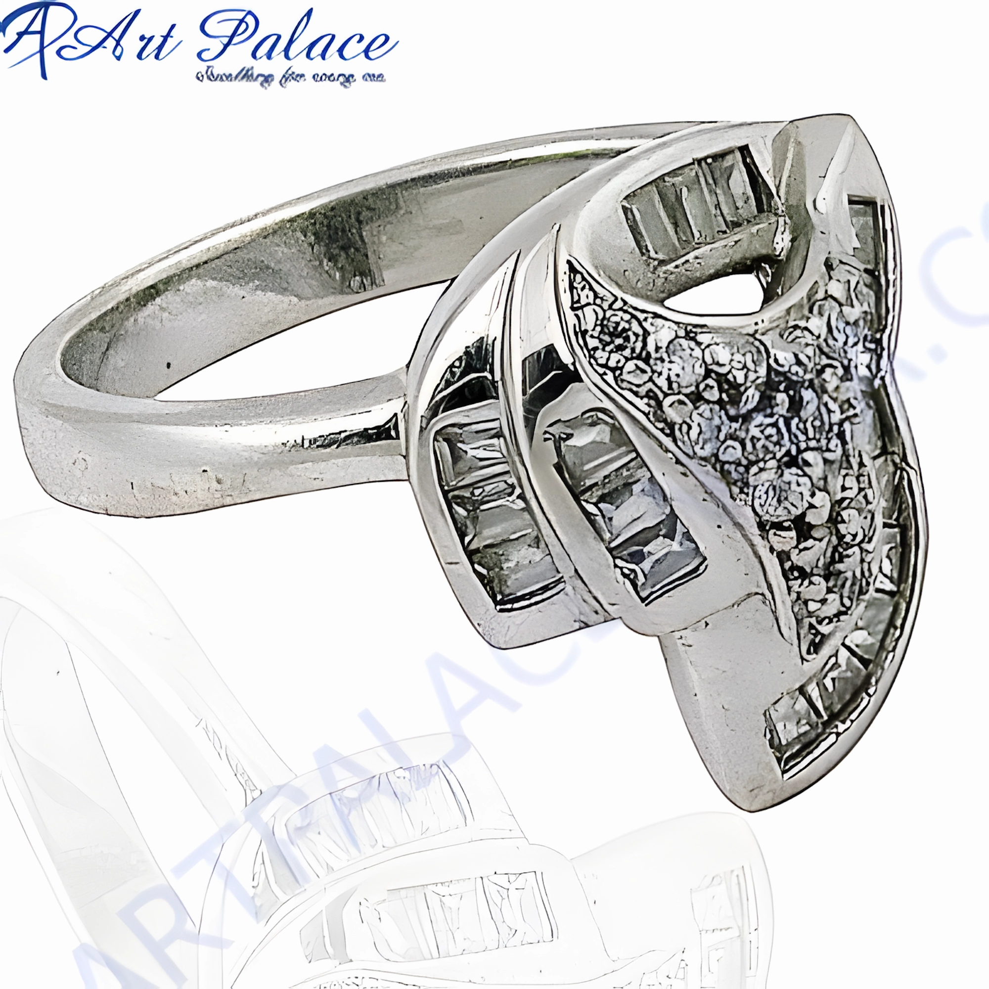 Stylish 925 Silver Ring with White Cubic Zirconia Gemstone - Elegant CZ Jewelry petite size