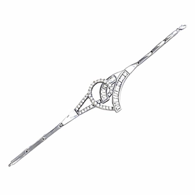 Stylish Cubic Zirconia Silver Bracelet - Latest CZ Bracelet Designs Smooth Composites