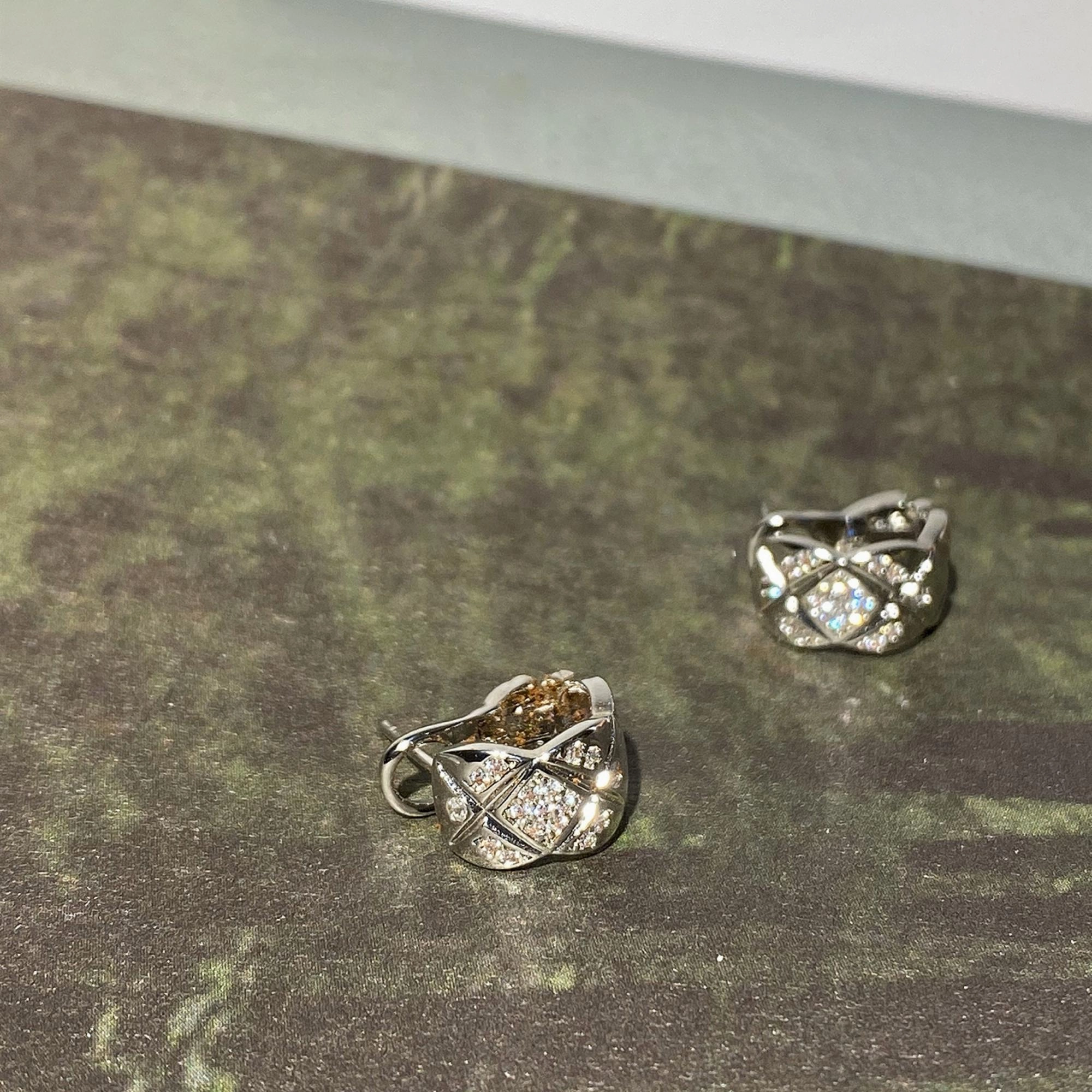 Oversized Jewelry Classic Quilted Hoop Earrings Plain or CZs