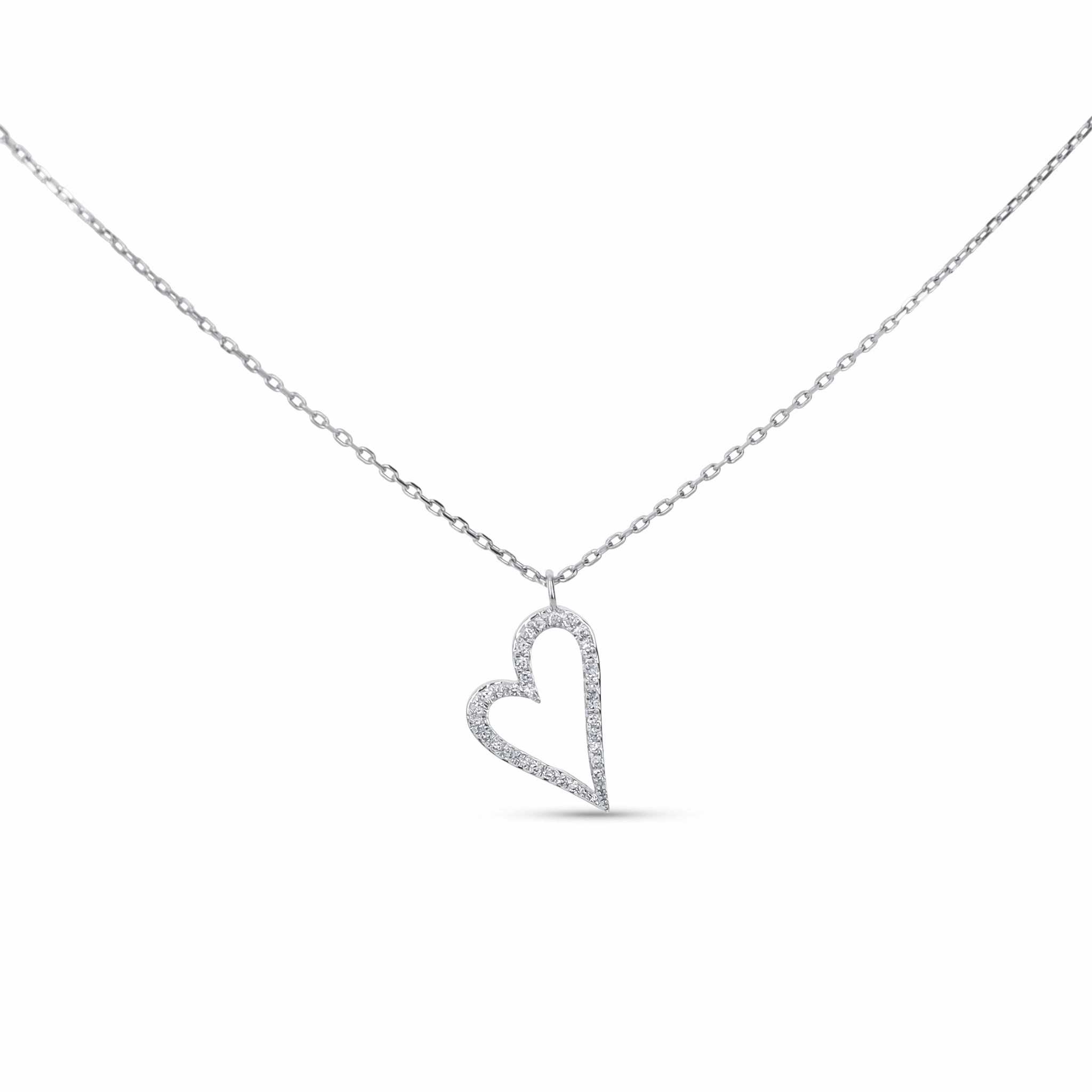 Effortless Piece Petite Shine Diamond Open Heart Necklace