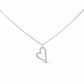 Effortless Piece Petite Shine Diamond Open Heart Necklace