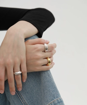 Martha Swim Ring Bubble Ring 18K Gold / Silver Sturdy Ornament Shiny Accessory