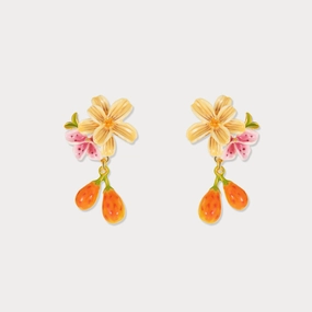 Sweet Pear Flower Earrings Modern Twist Signature Finish