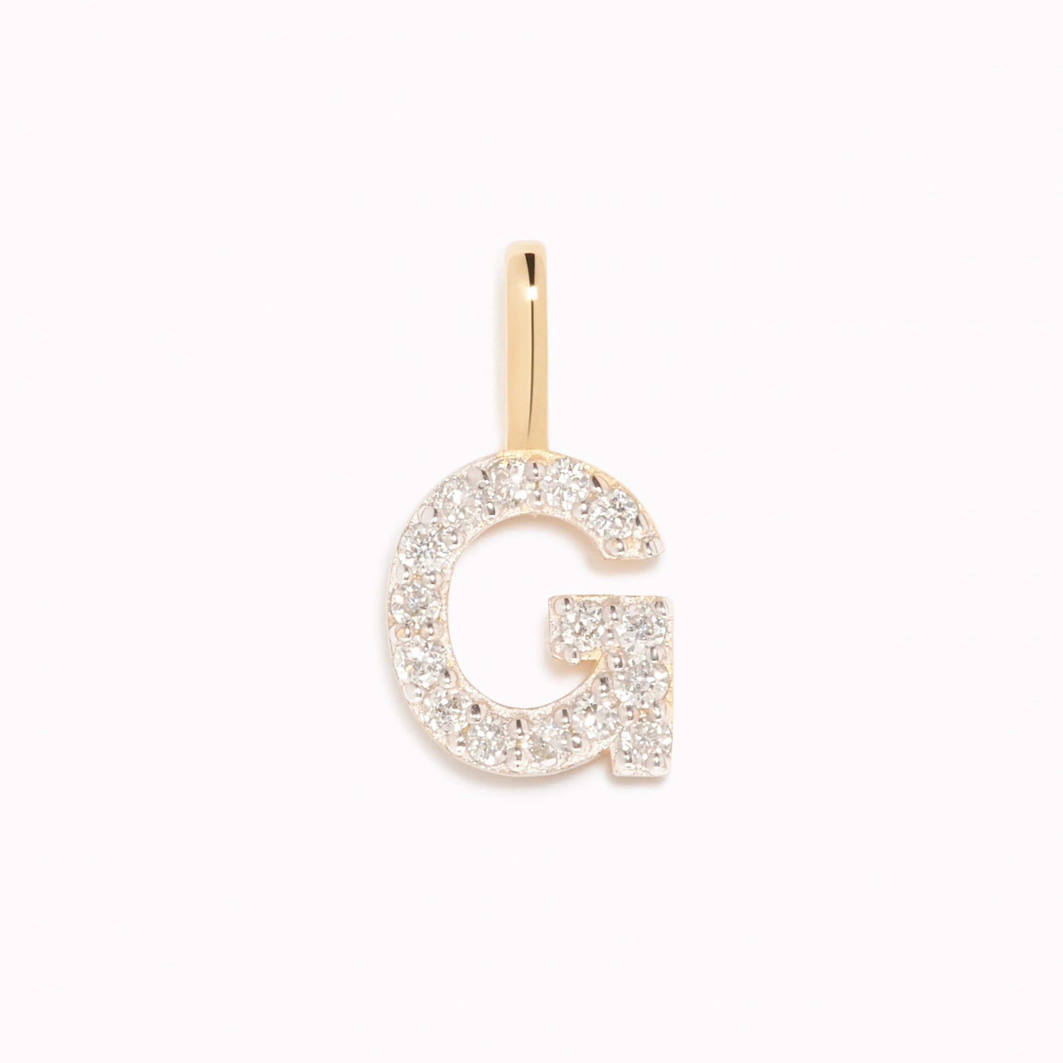 Stunning Piece Diamond Initial Pendant 14k Gold - G