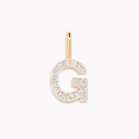Stunning Piece Diamond Initial Pendant 14k Gold - G
