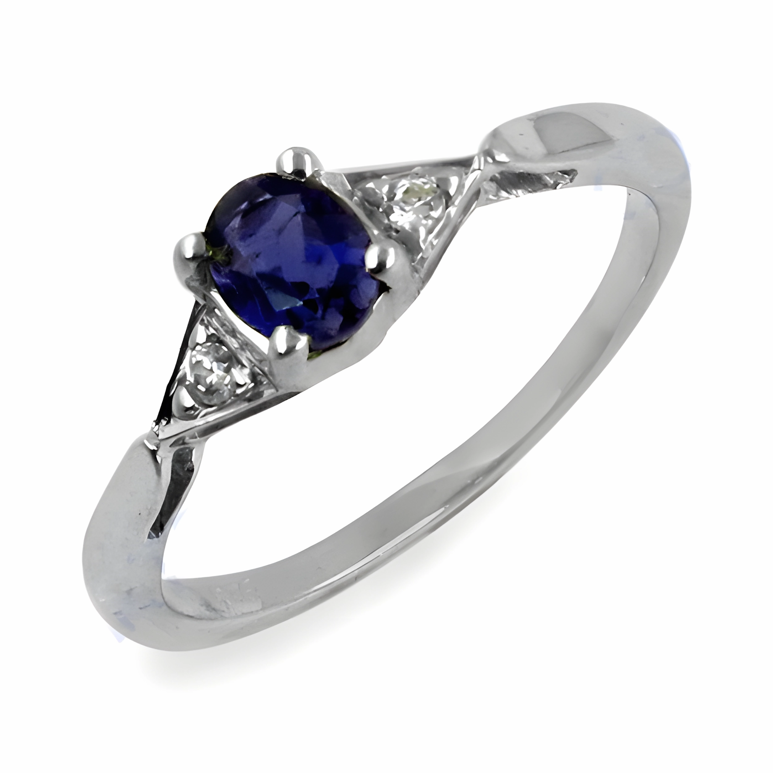 Stylish Zirconia Iolite Gemstone Silver Ring - Trendy Jewelry Modern Decoration