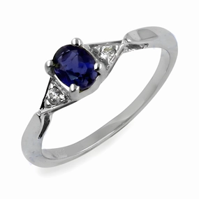 Stylish Zirconia Iolite Gemstone Silver Ring - Trendy Jewelry Modern Decoration